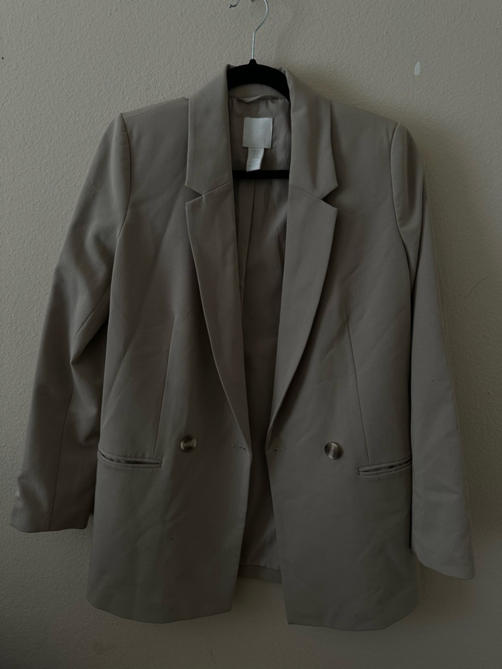Womens Taupe Blazer Jacket - Classic Tailored Coat